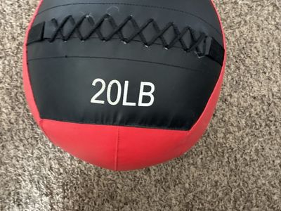 J/fit 20LB Soft Medicine Wall Ball - Red/Black, Excellent Condition for Strength Training