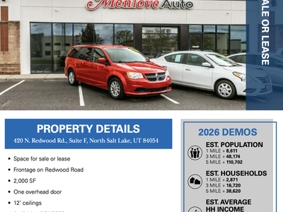 NSL Redwood Road Office Space for Sale or Lease - 2,000 SF