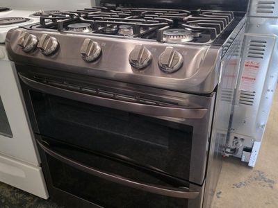 Lg black stainless double oven gas range