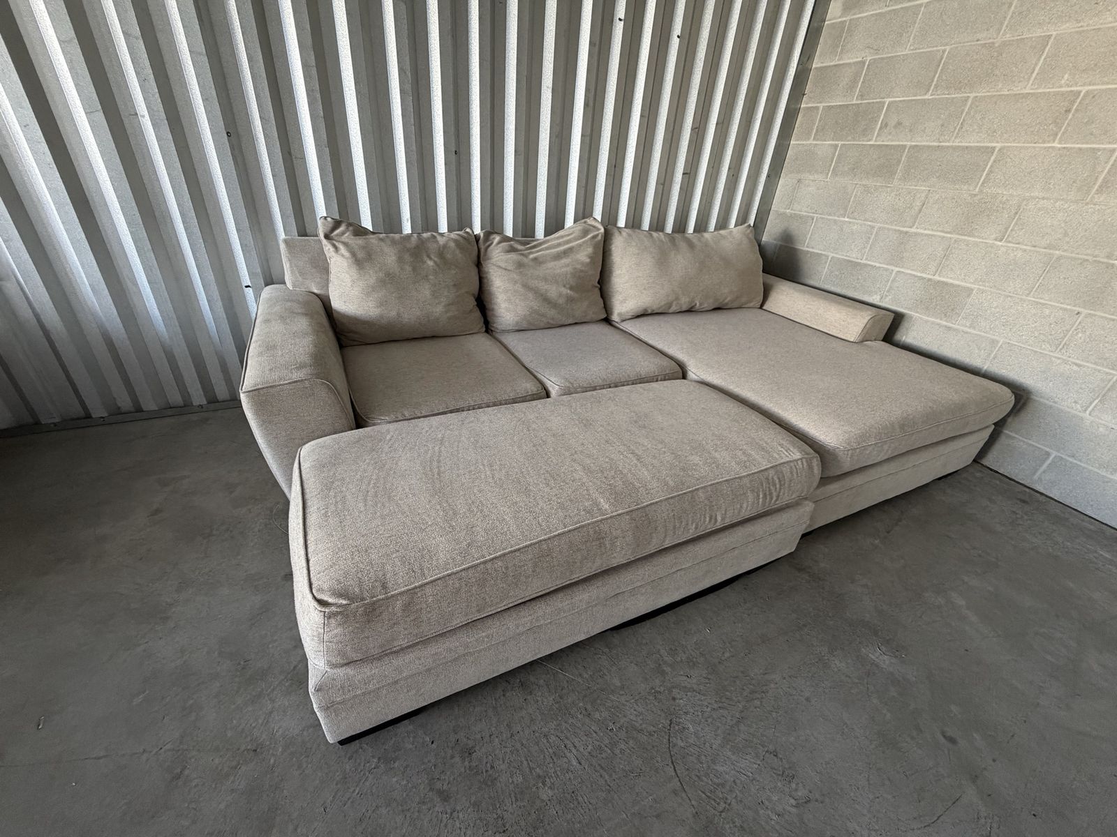 Beige Sectional Couch with Chaise Lounge - Free delivery!