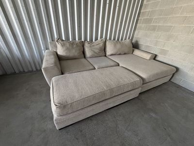 Beige Sectional Couch with Chaise Lounge - Free delivery!