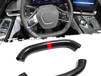 2020-2026 Corvette C8 Genuine Carbon Fiber Steering Wheel Interior Trim