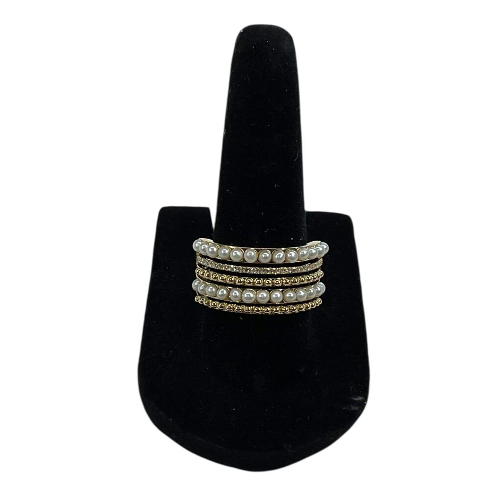 14KT Yellow Gold And Pearl Ring 6.3G Size 8-E75005568