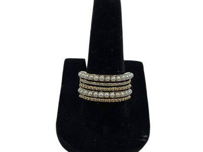 14KT Yellow Gold And Pearl Ring 6.3G Size 8-E75005568