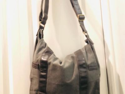 Canvas & Leather Messenger Bag - Durable Shoulder Crossbody Travel Bag, Unisex