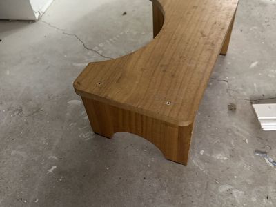 Wooden Toilet Step Stool for Kids & Adults - Light Wood Finish