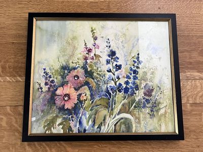 Original signed and framed watercolor by Barbara Braak 18.5x15.5