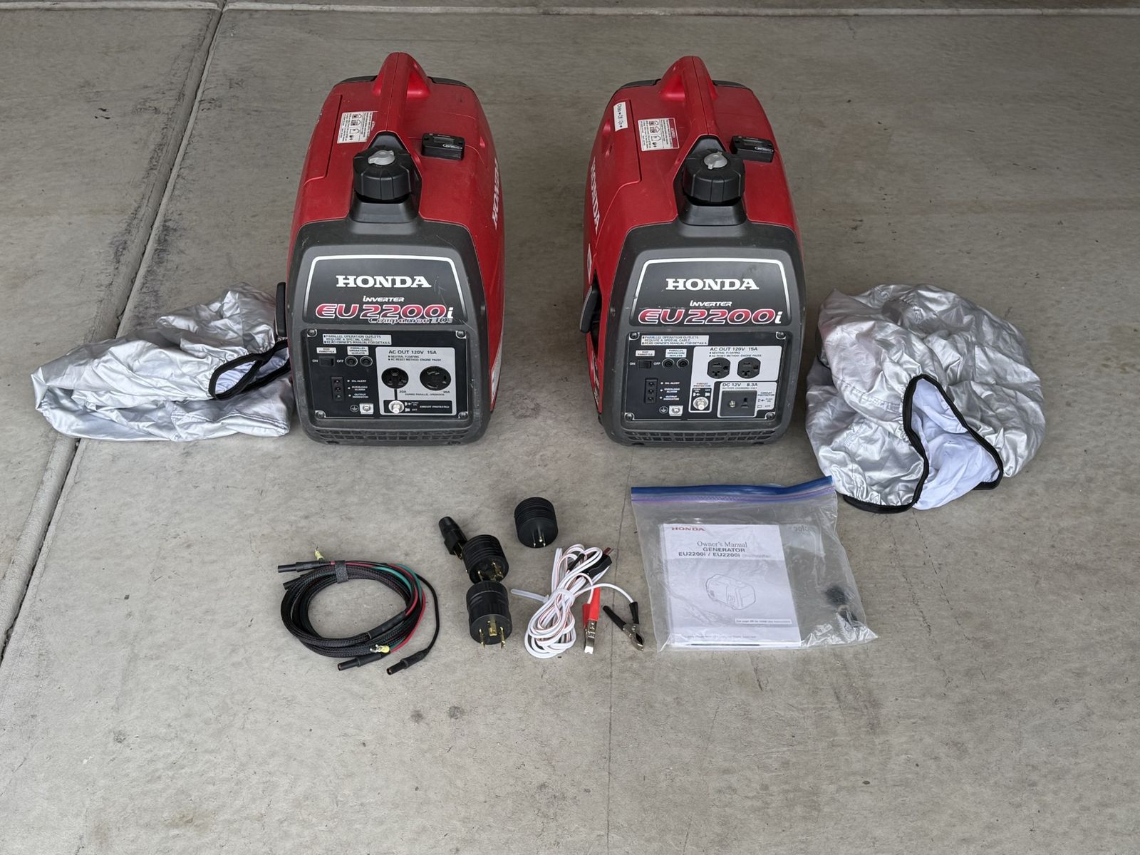 Low hour Honda EU2200i Invertor generators 15/30amp - primary & companion.  