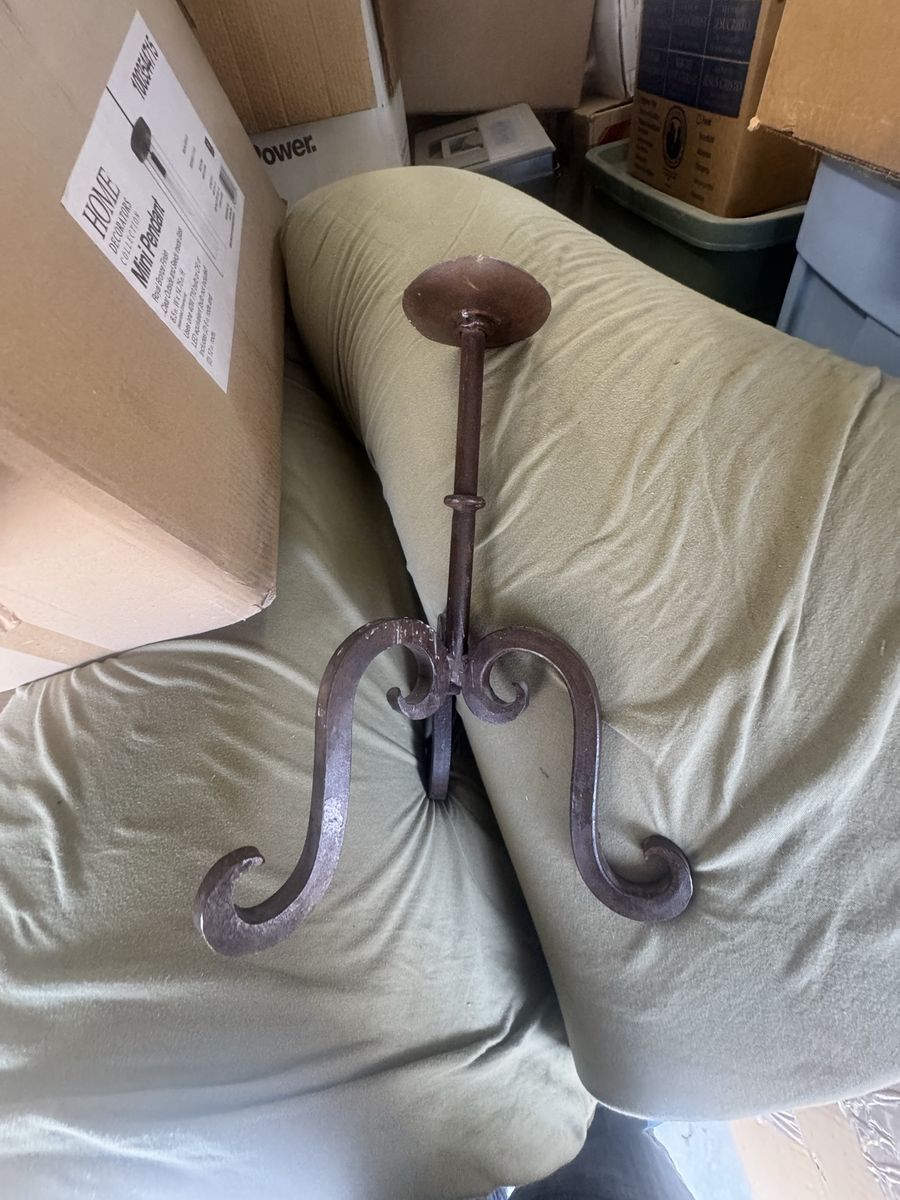 Hand-Forged Wrought Iron Candle Holder - Rustic Decor