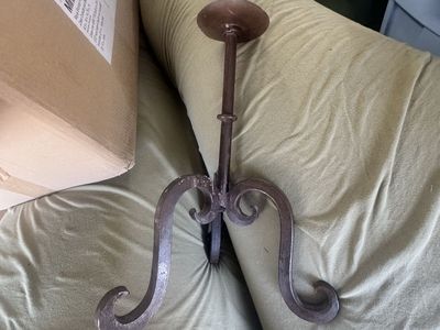 Hand-Forged Wrought Iron Candle Holder - Rustic Decor