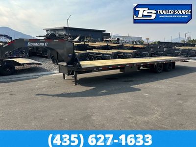 8.5x35 Diamond C FMAX-HDT 210 Gooseneck Hydraulic Dovetail Equipment Trailer - 25K GVWR - Aluminum Outer Wheels