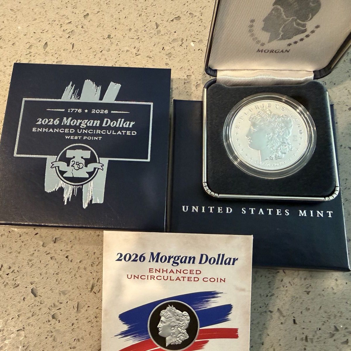 Morgan Silver Dollar 2026 Enhanced Uncirculated With Box and COA
