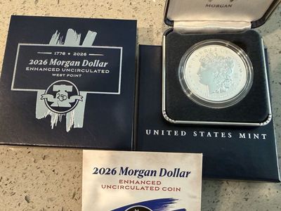 Morgan Silver Dollar 2026 Enhanced Uncirculated With Box and COA