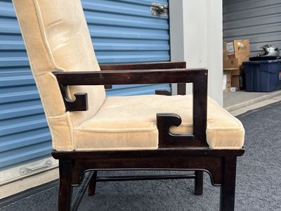 6 Vintage Asian Modern Dining Chairs – 2 Armchairs + 4 Side Chairs