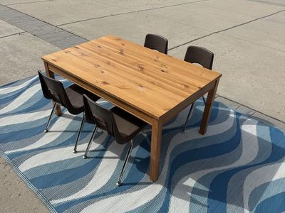 Children’s Wooden Table with 4 Kid Chairs