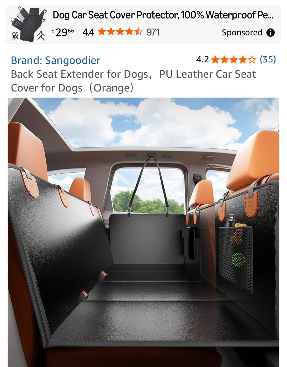 Back Seat Extender for Dogs, Car Seat Cover dogs