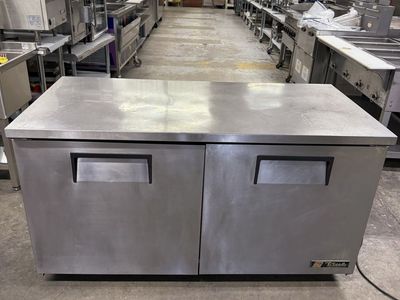 True 60" x 30" 2-Door Stainless Steel Undercounter Refrigerator, Excellent Condition
