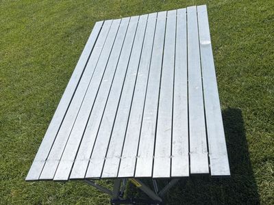 Folding Aluminum Camping Table with Roll-Up Top and Storage Bag