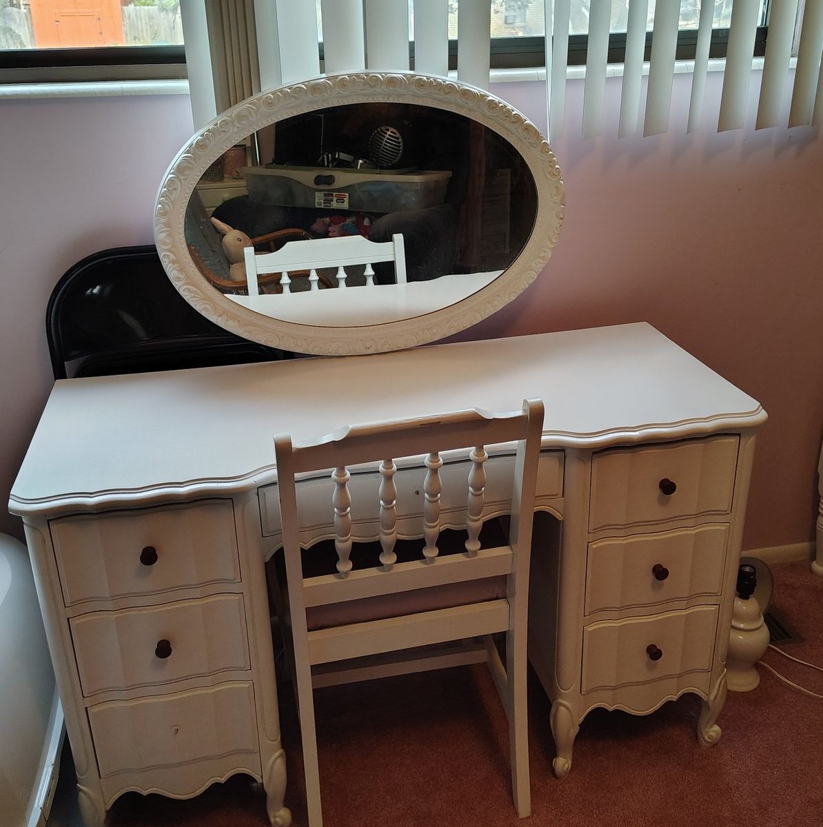 Vintage Wooden Desk & Chair