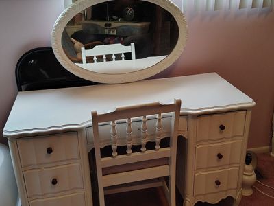 Vintage Wooden Desk & Chair