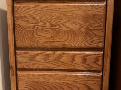 Solid Oak Wood File Cabinet - Legal/Letter Size, 20"W x 24.5"D x 30"H