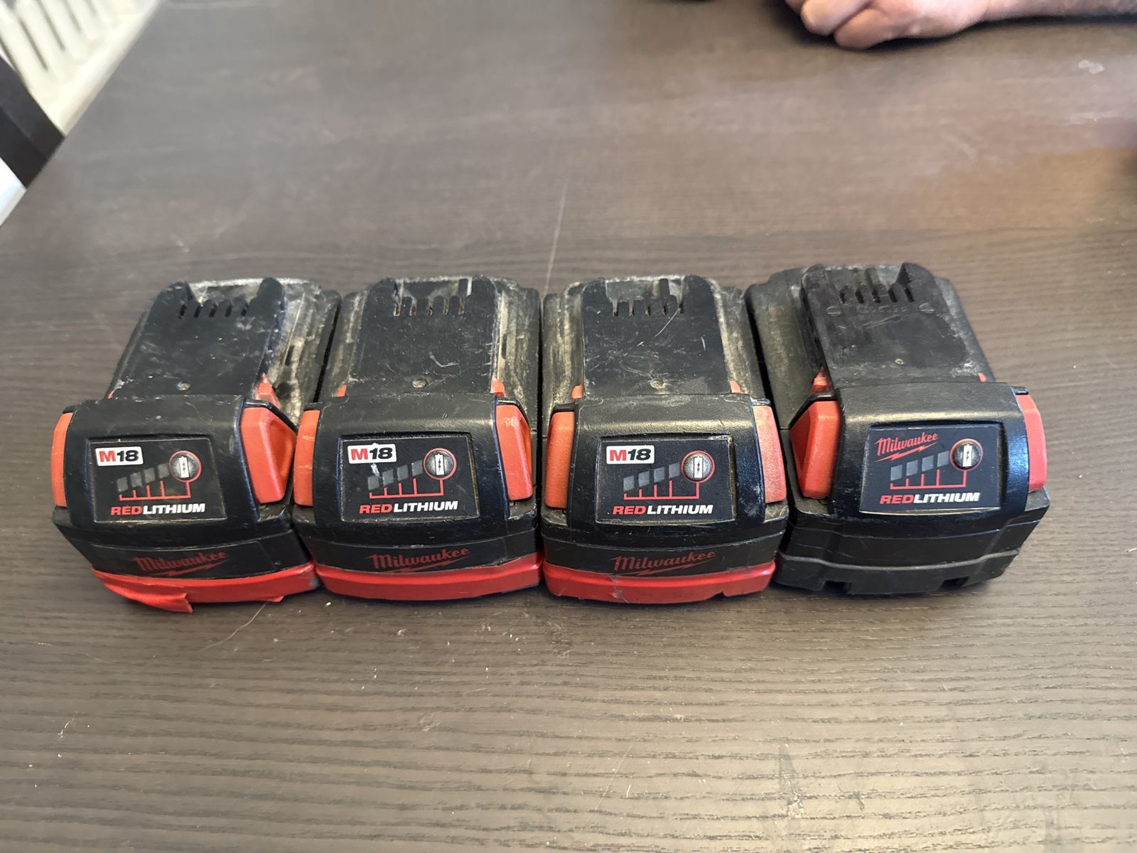 Milwaukee M18 REDLITHIUM 18V Li-Ion Battery Pack - Lot of 4 (Used)