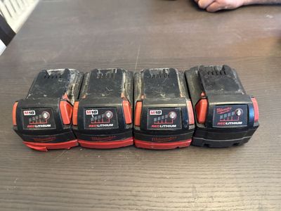 Milwaukee M18 REDLITHIUM 18V Li-Ion Battery Pack - Lot of 4 (Used)