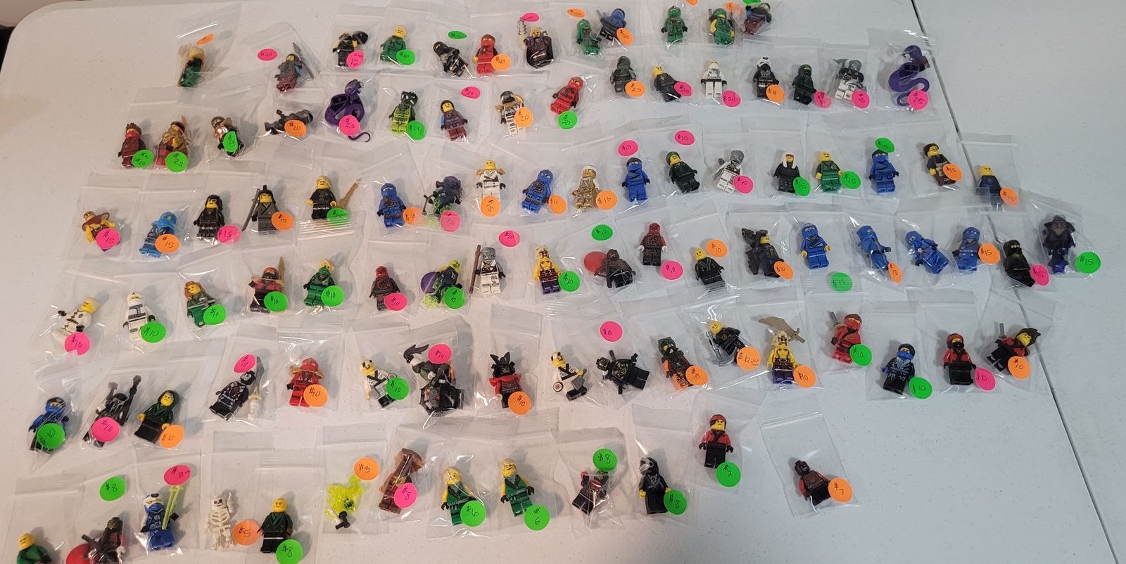 Lego Ninjago Minifigures-prices range from $3-$50