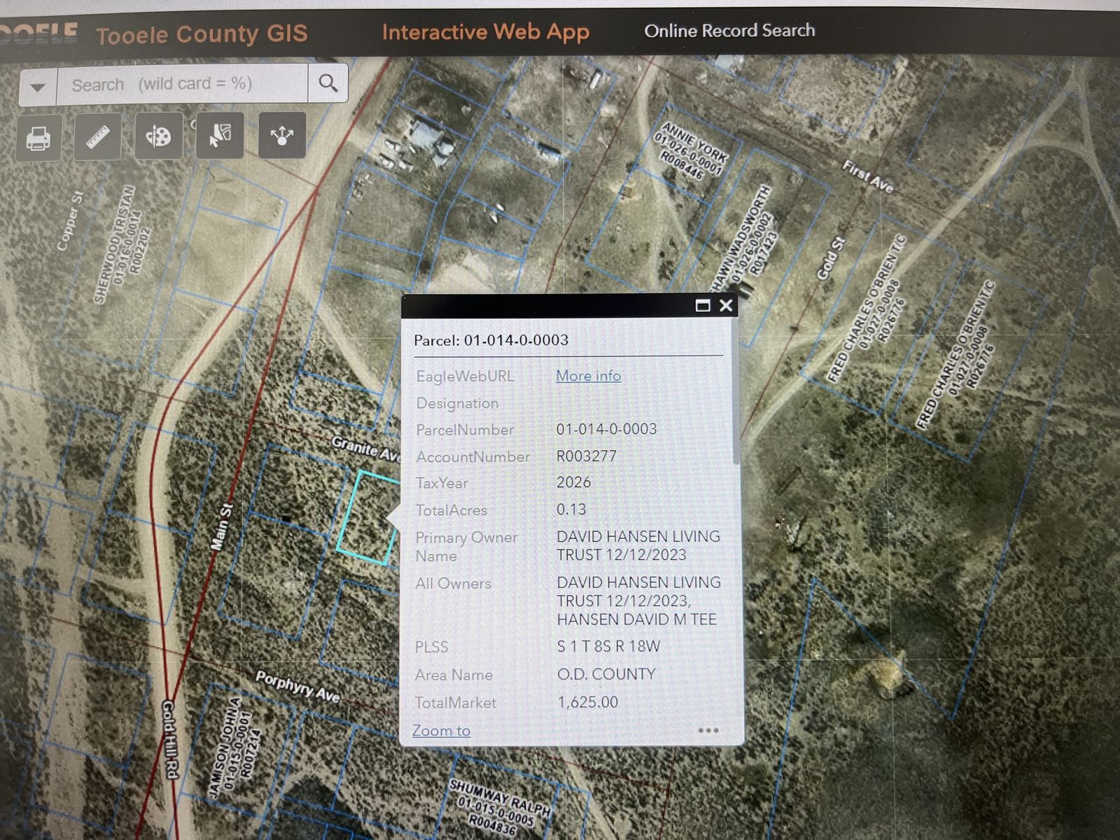 Gold Hill Utah lot