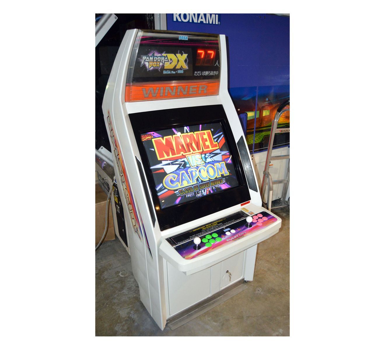 Sega BLAST CITY Candy Cabinet Arcade Japan with Pandora DX SAGA multi-game system Link Marquee