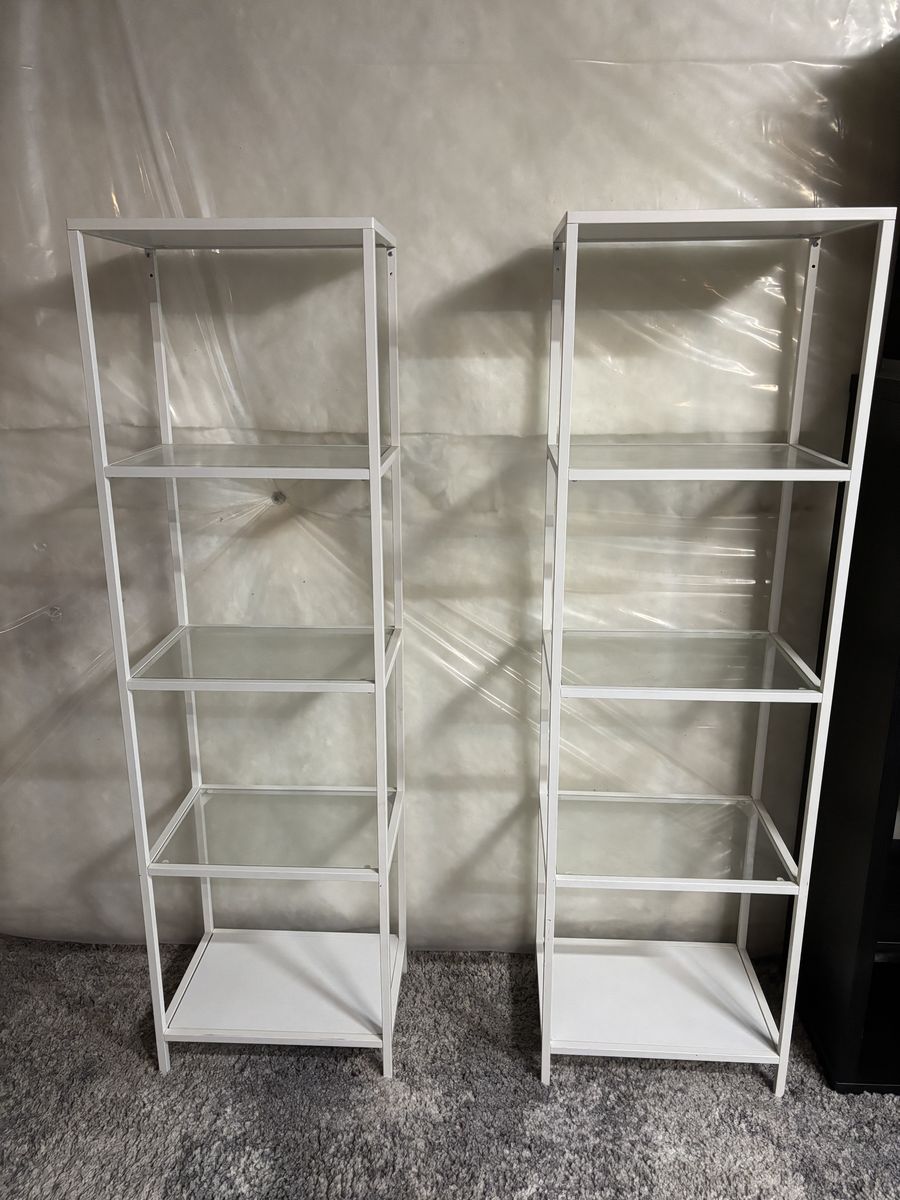Set of White Glass Shelves