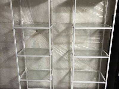 Set of White Glass Shelves