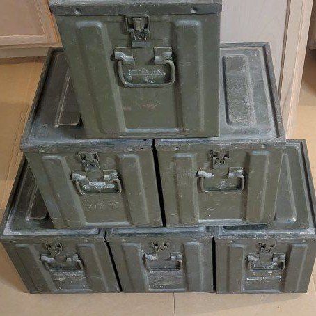 RARE Vintage 1945 Ferro MFG. Co. MK1 Military Ammunition Component Box / Ammo Cans
