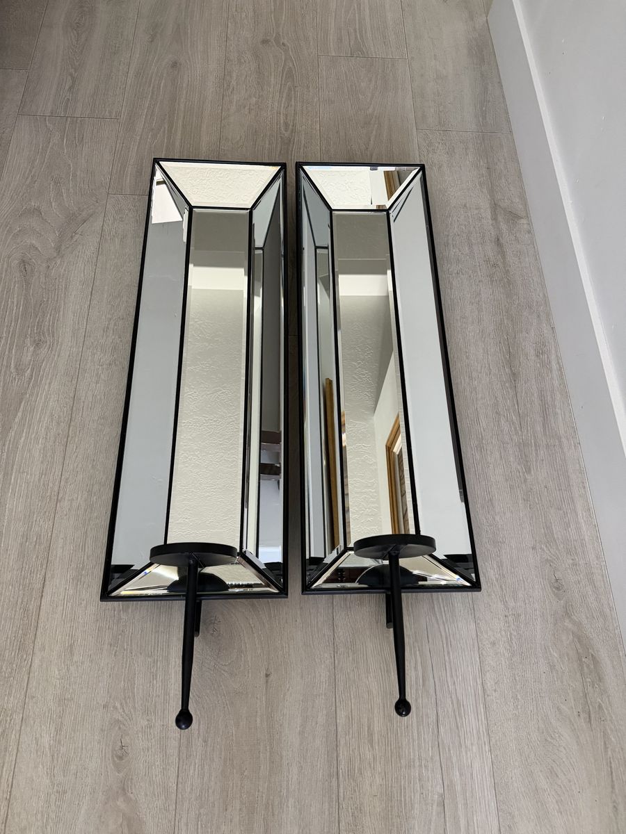 Z Gallerie large mirrored wall candle sconces