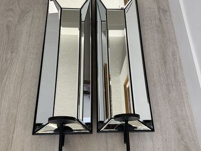 Z Gallerie large mirrored wall candle sconces