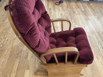 Vintage Solid Oak Glider Rocking Chair