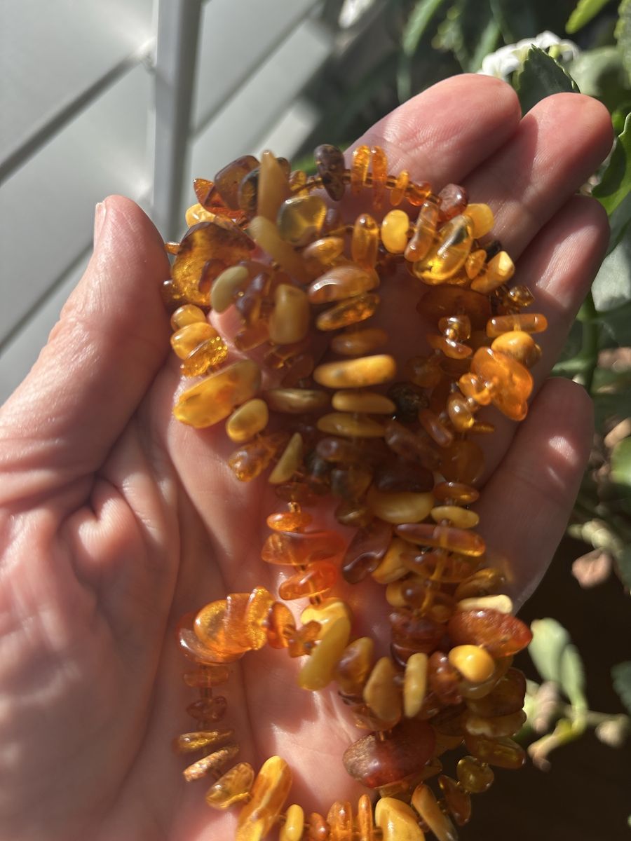 New Baltic Amber Necklace - Lightweight, 34" Long