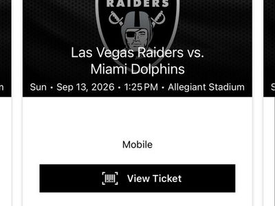 Las Vegas Raiders vs. Miami Dolphins NFL Ticket - Sep 13, 2026, Sec 117, Row 37, Seat 6