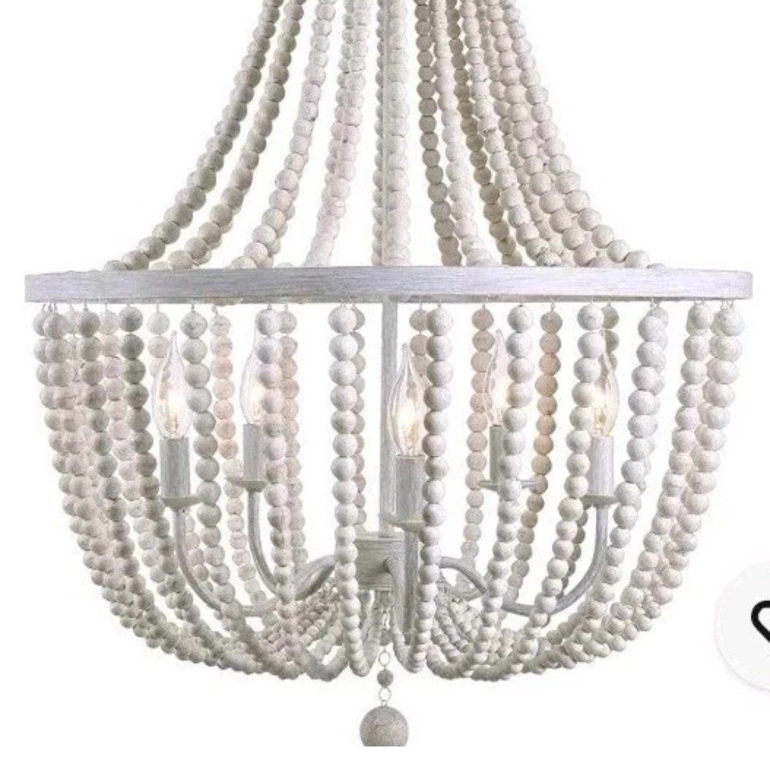 Kenroy Home Dumas 5 Light Wood Bead Chandelier
