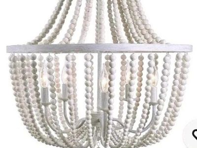 Kenroy Home Dumas 5 Light Wood Bead Chandelier