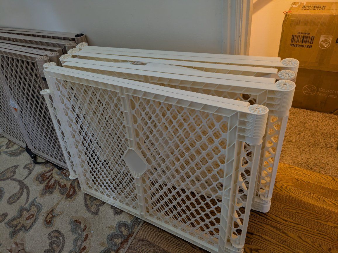 North States Superyard Ultimate Baby Play Yard/Gate - White, 6-Panel Freestanding