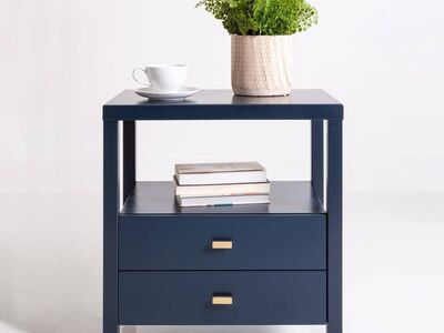 Hooper Navy 2 Drawer Accent Side Table