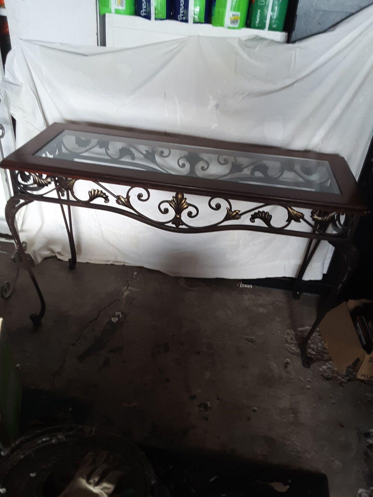 Antique iron console table