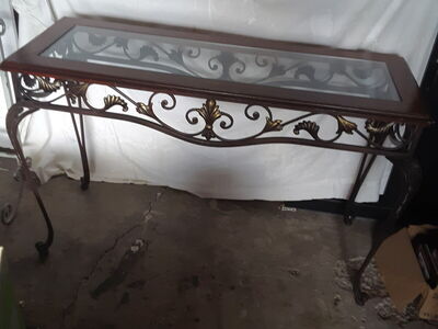 Antique iron console table