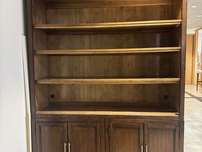 Bassett Furniture Large Wooden Shelving Unit Bookcase with Storage Cabinets 82.5" Tall