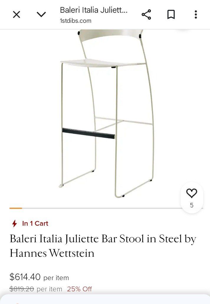 4 Vintage Baleri Italia Juliet bar stools. 
Bar St