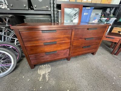Cherrywood dresser nightstands and mirror set