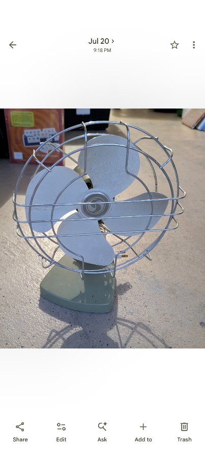 Vintage Metal Table Fan for decorative purposes only!