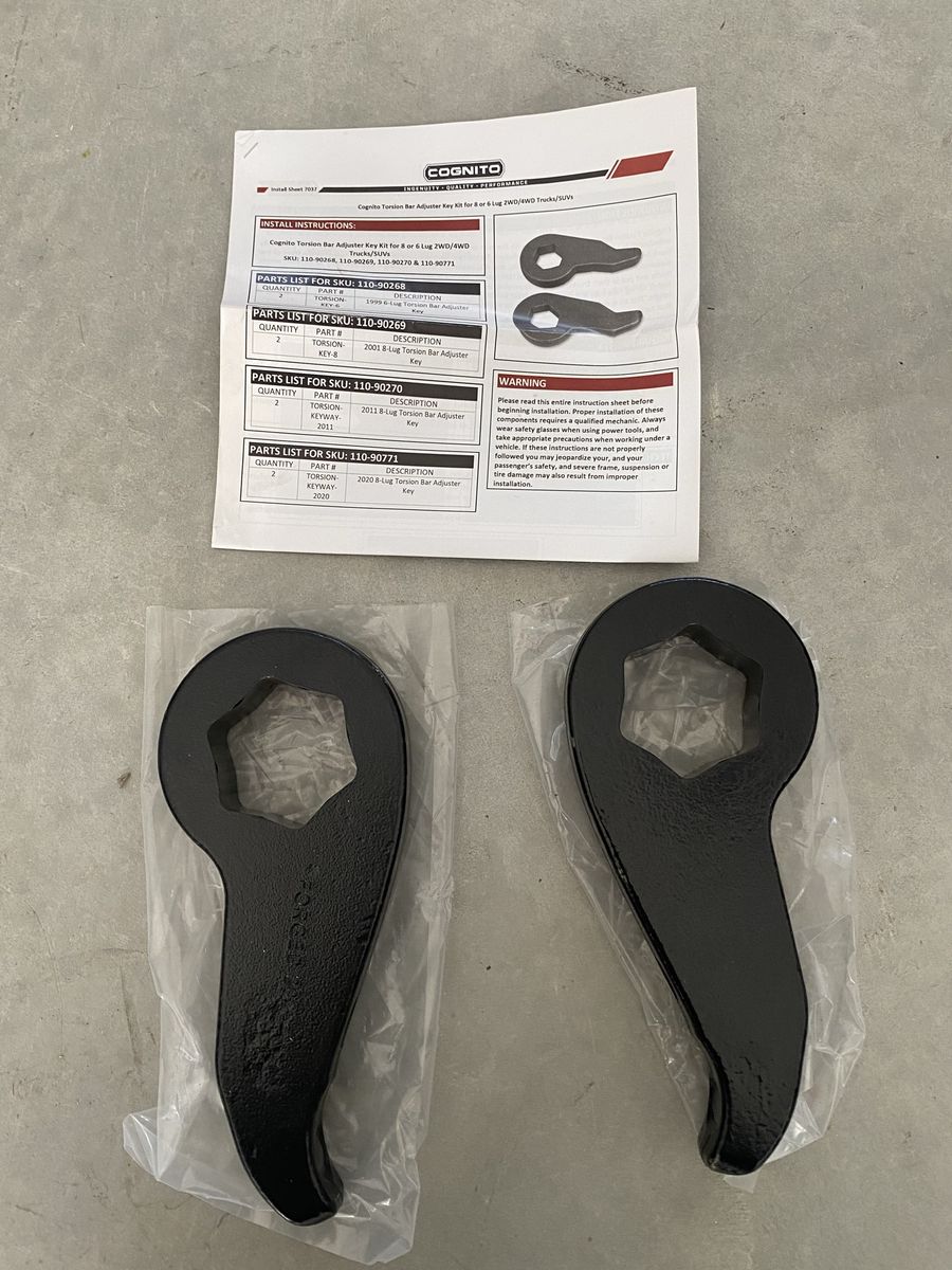 Cognito Torsion Bar Adjuster Key Kit for 8-Lug Trucks/SUVs 110-90771 Keyway-2020
