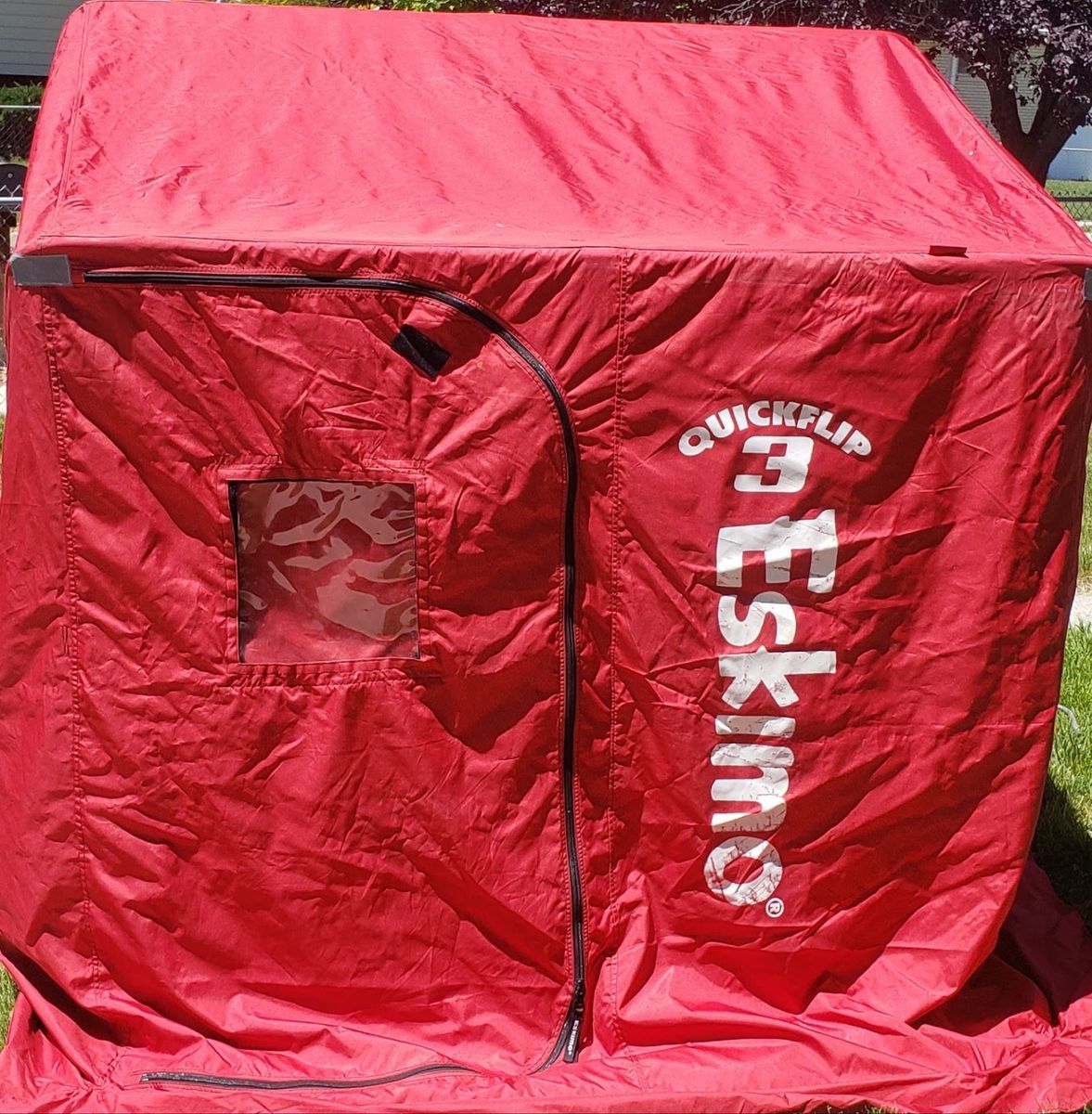 Eskimo Quick Flip 3 Ice Fishing Shelter Tent with Sled Base - 3 Person Capacity